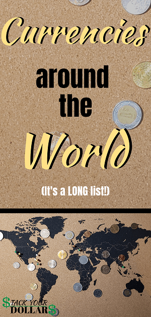 Currencies around the world pin