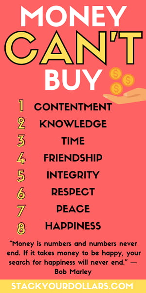 Image of List with things money can't buy