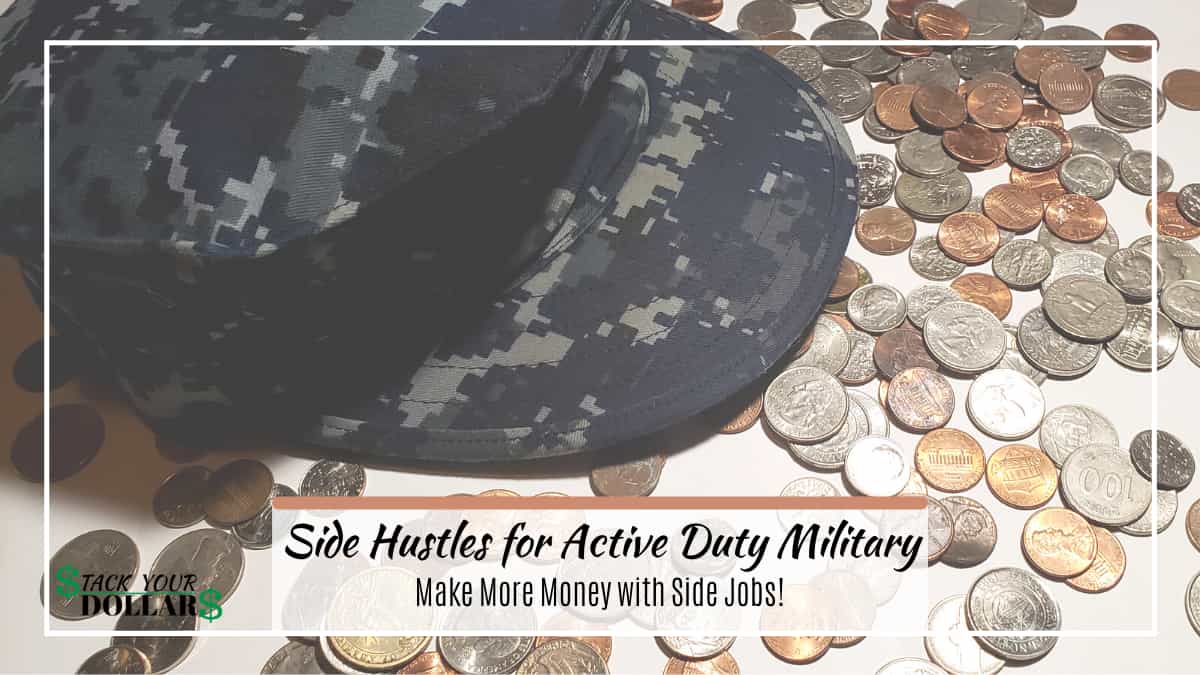 Military cap over U.S. coins